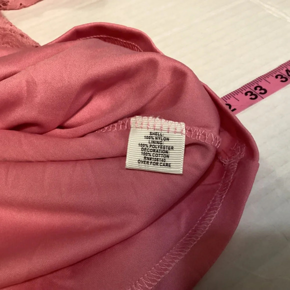 Ultra Pink blouse pink womens SZ L Fairycore boho crocheted lace femini… - Picture 5 of 9